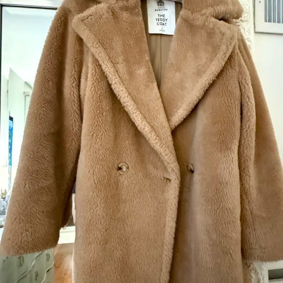 Babaton Teddy coat faux fur size M - Picture 3 of 11
